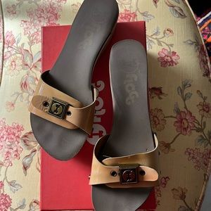 Flogg brand slides, Melanie, in nude patent leather